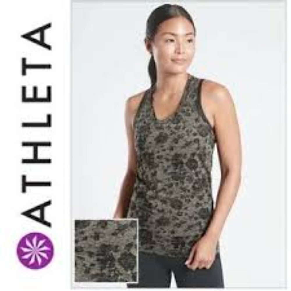 Athleta Momentum Spacedye Floral Seamless Racerback Tank Top Size XS